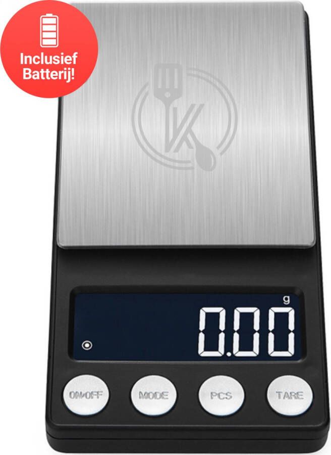 Ease Electronicz digitale mini precisie keukenweegschaal 0 01 tot 200 gram 14.2 x 7.5 cm pocket scale op batterij weegschaal keuken