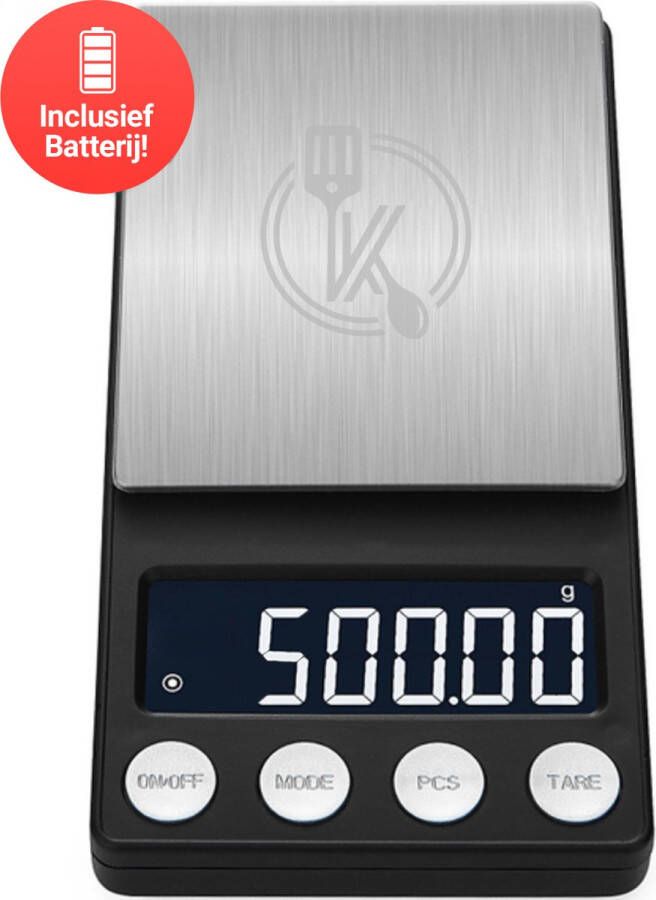Ease Electronicz digitale mini precisie keukenweegschaal 0 01 tot 500 gram 14.2 x 7.5 cm pocket scale op batterij weegschaal keuken