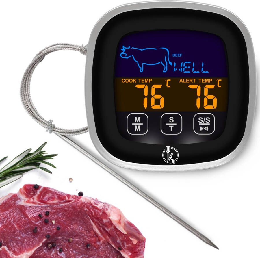 Kitchenwell Vleesthermometer Keukenthermometer Keuken en BBQ Thermometer Vleesthermometer