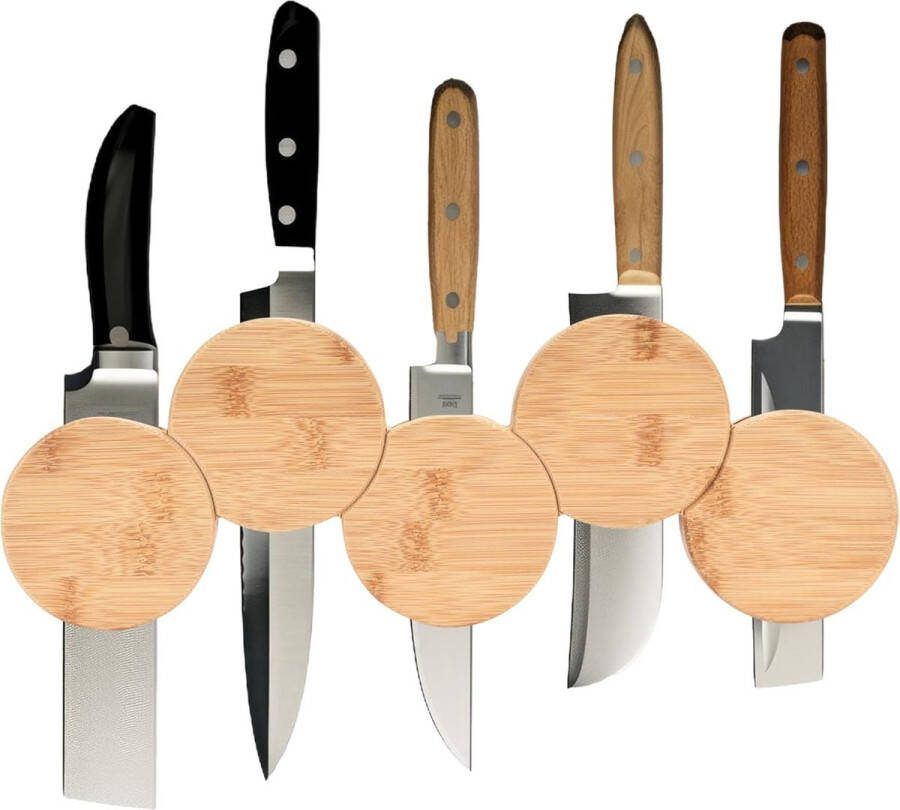 Kitchtic magnetische messenhouder Natuurlijk bamboe Stijlvolle keukenorganisatie en decoratie Sterke magnetische houder Eenvoudige wandmontage inclusief schroeven 40x14x1 8 cm