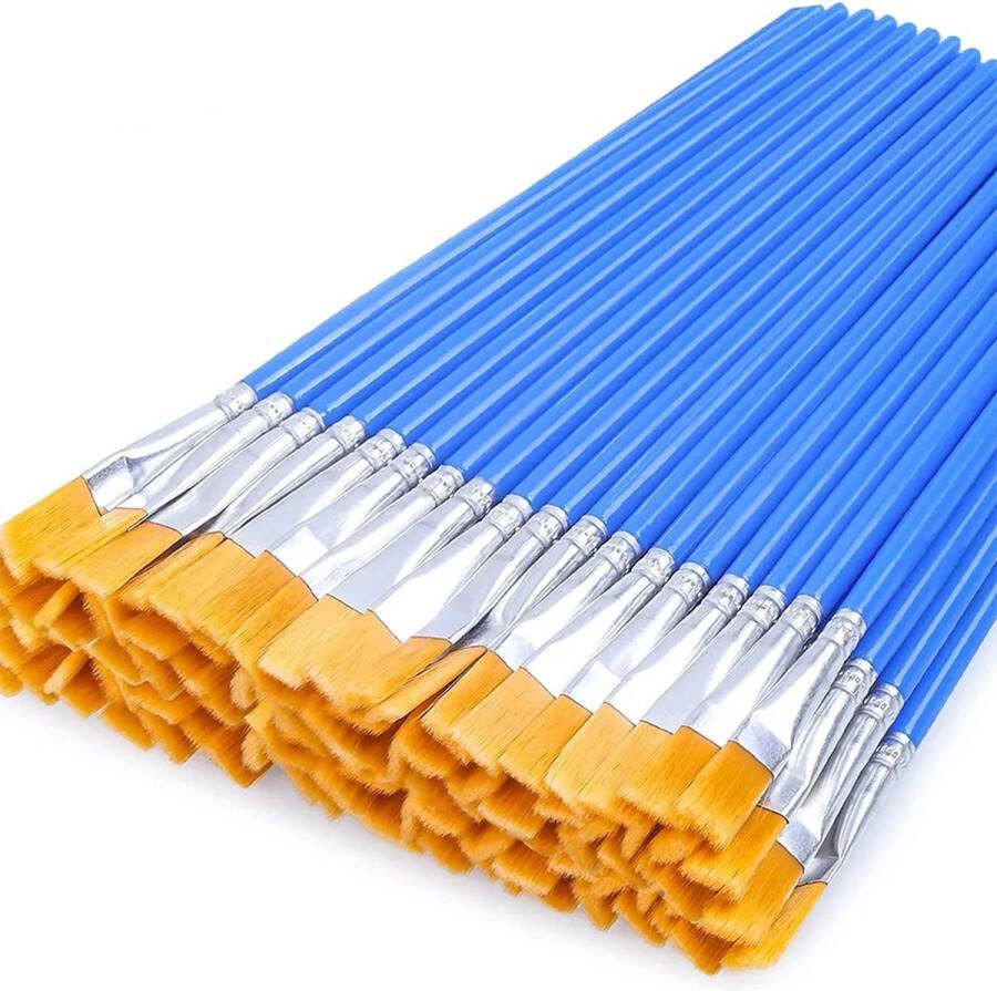 KJG Penselen Blauw Klein Set van 20 stuks Plat
