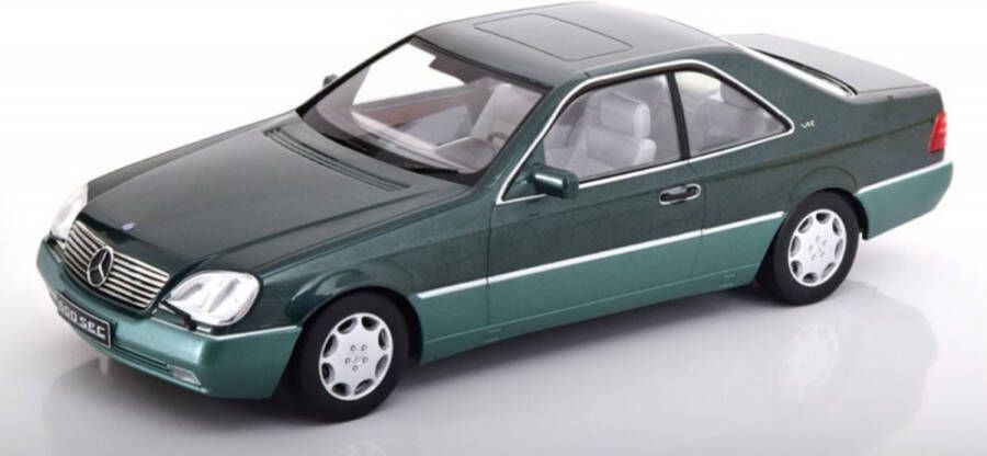 KK Scale 1992 Mercedes-Benz 600 SEC (Groen Metallic) (30 cm) 1 18 [Modelauto Schaalmodel Miniatuurauto]