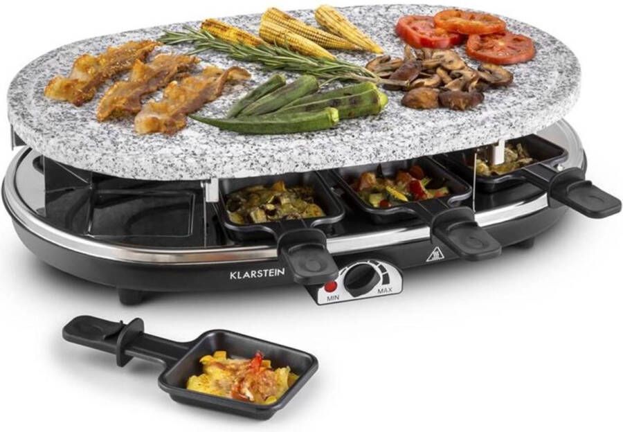 Klarstein Steaklette gourmetgrill 1500 W graniet-natuursteenplaat 8 personen