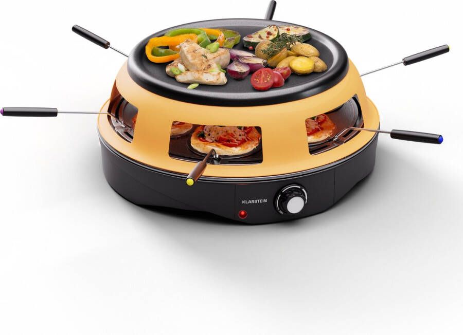 Klarstein 3-In-1 Raclette-Tafelgrill Met Steenplaat & Pizzaoven Raclette grill voor 6 personen