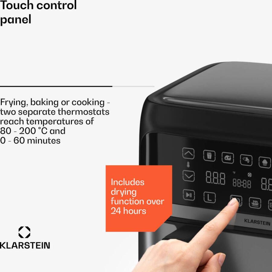 Klarstein Airfryer FRY4 VitaFry Duo Elegance Zwart