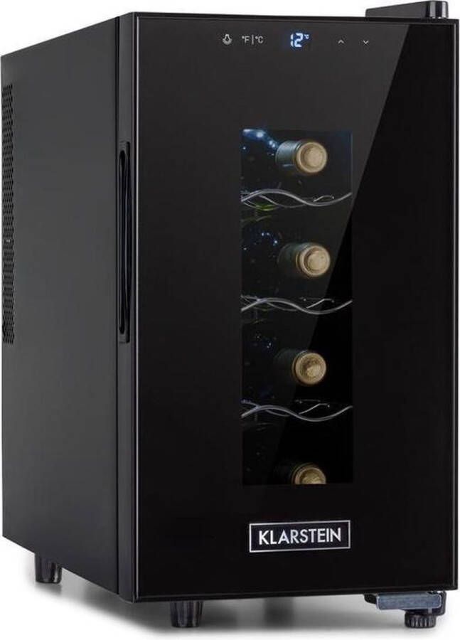 Klarstein Bellevin 8 Uno Wijnkoelkast 23 Liter 11-18 °C LED Verlichting Touch Single zone Zwart