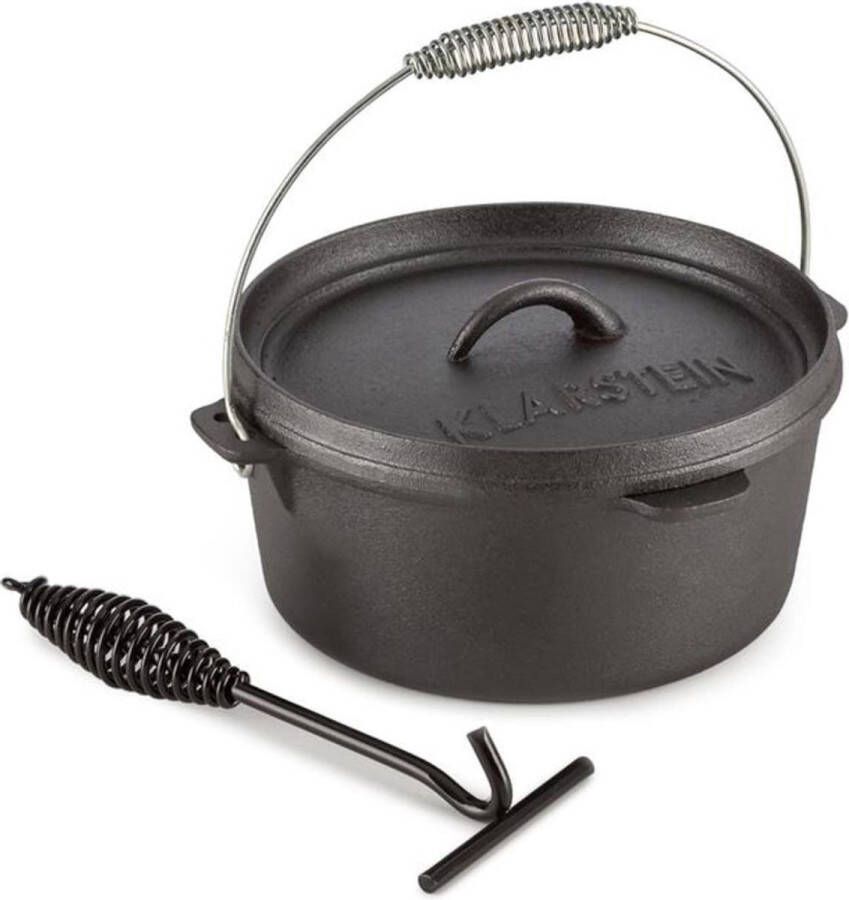 Klarstein Hotrod 45 Dutch Oven BBQ-Pot 4 5 qt 4 Liter Gietijzer zwart