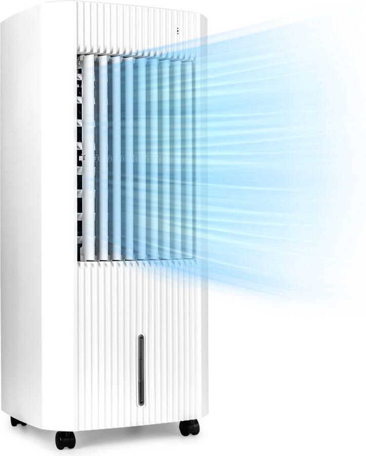 Klarstein Iceberg Pure luchtkoeler luchtcapaciteit: 283 m³ h 65 W tank: 5 liter ijspakken schommelfunctie verrijdbaar vloerrollen met stoffilter natuurlijke wind slaap- en normale modus wit
