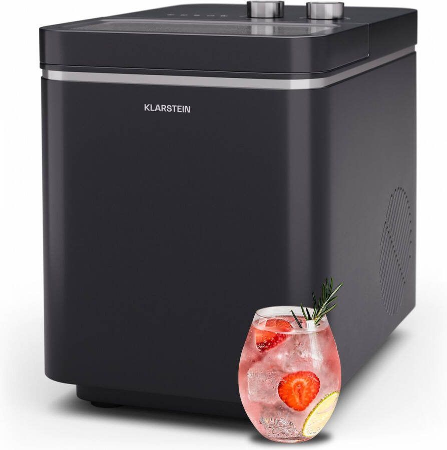 Klarstein Icecraft Ice Cube Maker 12 kg per dag 2 Maten Automatische reiniging Ijsblokjesmaker 150 W Zwart