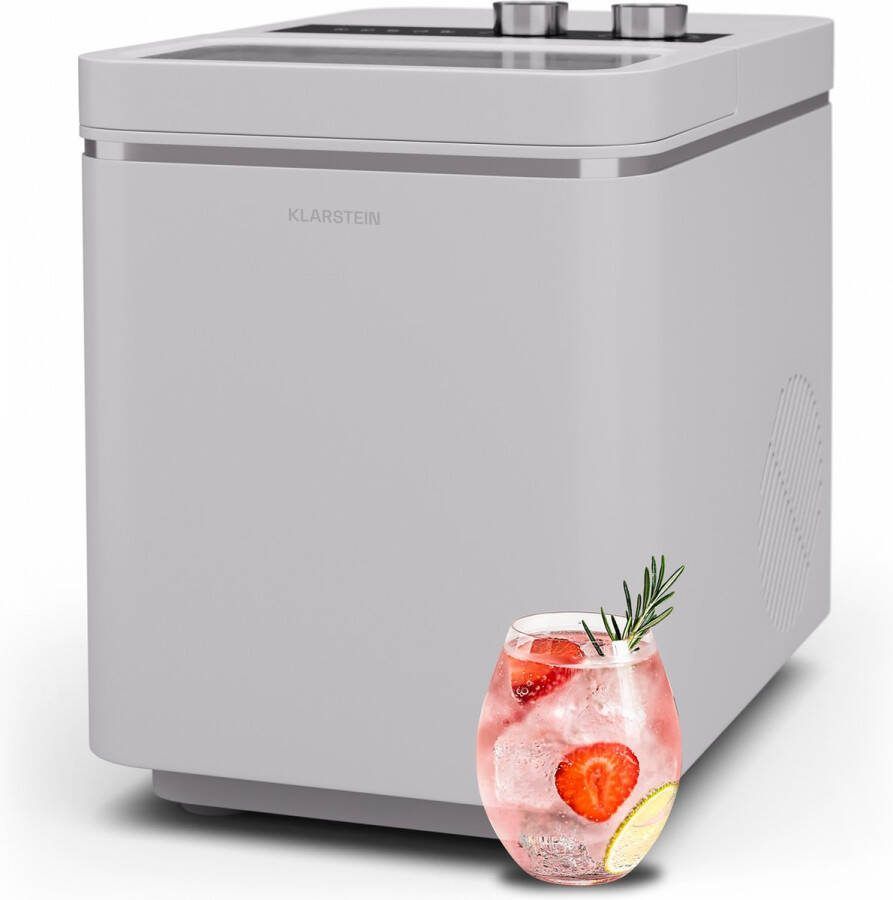 Klarstein Icecraft Ice Cube Maker 12 kg per dag Ijsblokjes in 6 minuten 2 Maten Automatische reiniging Ijsblokjesmaker 150 W Ijsblokjesdispenser Wit