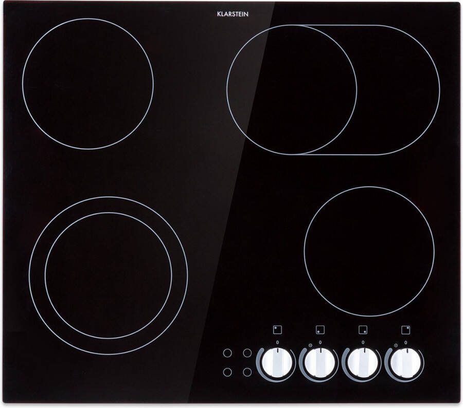 Klarstein EasyCook Domino keramische kookplaat 3000W draaiknoppen zwart