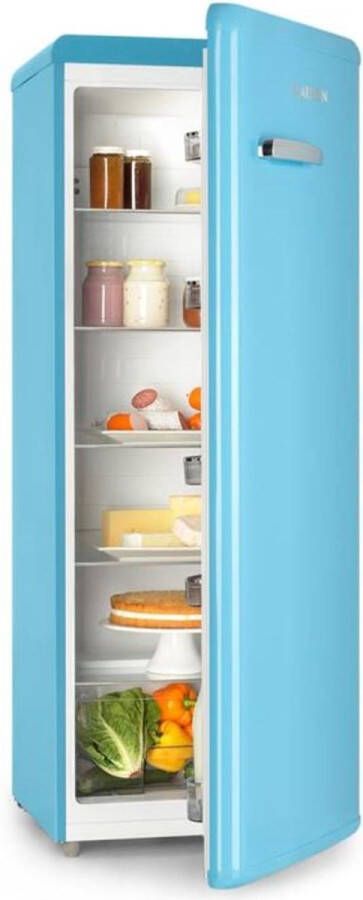 Klarstein Irene XL koelkast 242 liter 4 etages Retro-Design Blauw
