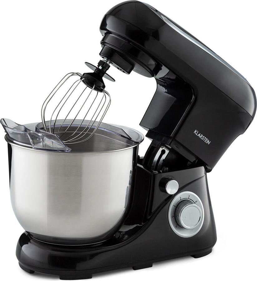 Klarstein Bella Pico 2G Keukenmachine Mixer 1300 W 6 Vermogensstanden En Pulsefunctie Planetair Mengsysteem RVS Kom Met 5 L Inhoud 3-Delig Accessoires: Meng- En Kneedhaken Van Gegoten Aluminium Roestvrijstalen Garde Compact Zilver