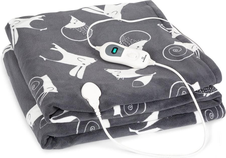 Klarstein Dr. Watson XXL Elektrische deken 3 Vermogenstanden Vermogen: 120 Watt Wasbaar 200X180cm Coral Fleece Afneembaar bedieningspaneel Verlicht Display Machinewasbaar