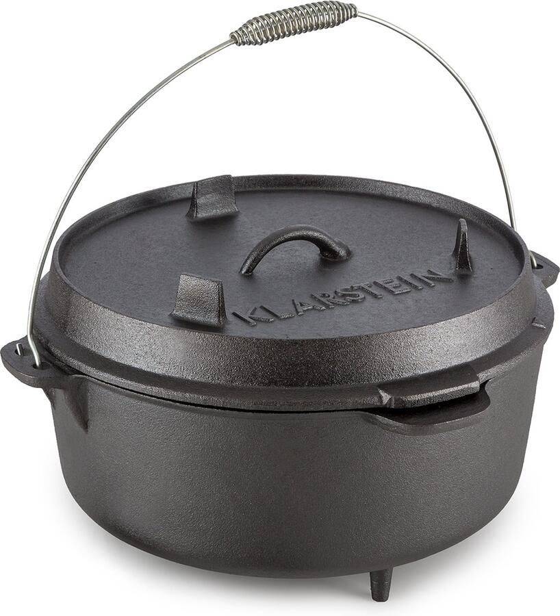 Klarstein Hotrod 145 Dutch Oven BBQ-Pot 12 qt 11 4 Liter Gietijzer zwart