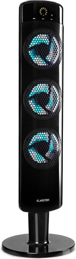 Klarstein Skyscraper Tri-Air torenventilator 40W 80°osc. 59 dB max. zwart