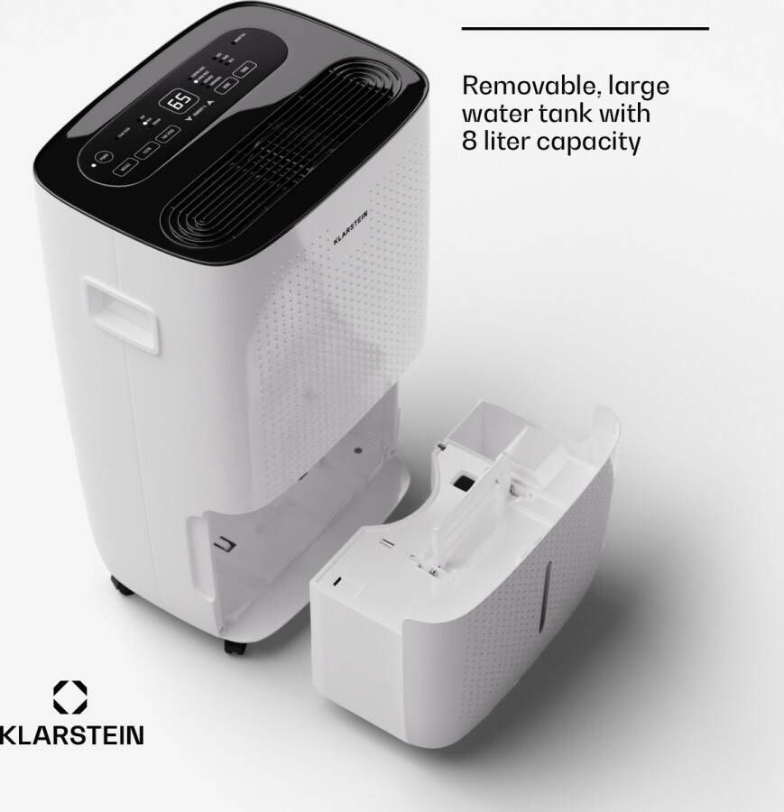 Klarstein Luchtontvochtiger Elektrisch Tot 65M2 Slimme Luchtontvochtiger Voor Woning Badkamer & Kelder Geruisloos Elektrische Ontvochtiger Met Wifi Iot App 60 L Capaciteit Wit