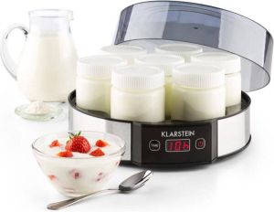 Klarstein Melkweg yoghurtmaker 7x190 ml glas timer 14h rvs