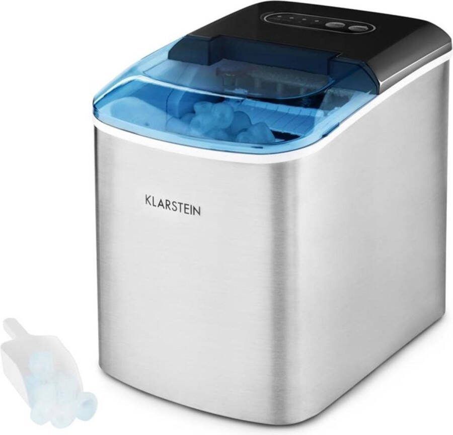Klarstein On-The-Rocks ijsmachine LED 12kg per 24h 2.1l edelstaal zwart