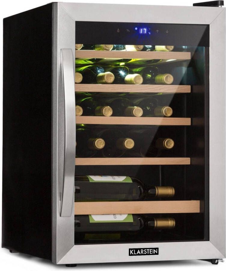 Klarstein Vinamour 19 Uno Wijnkoelkast 19 fl. 65 l 4-18°C 40 dB glas
