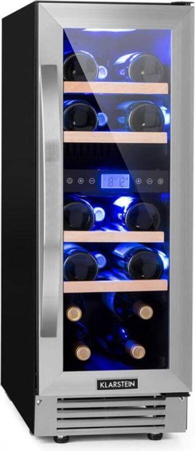 Klarstein Vinovilla 17 Built-In Duo twee zones wijnkoelkast 53l 17 fl. 3-kleuren glazen deur