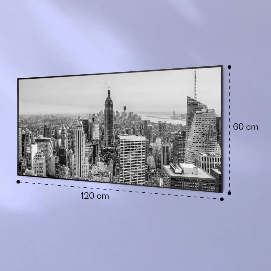 Klarstein Wonderwall Air Art Slimme Infrarood Verwarming Warmtepaneel 120X60 Cm 700 W 14 M² Design Front App Controle Geruisloos Wandmontage Afstandsbediening Praktisch Thermostaat Weektimer Ip44 Motief: New York City