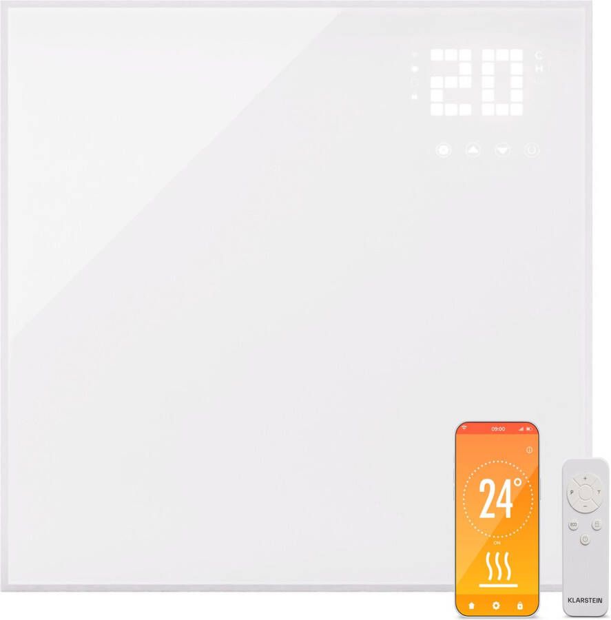 Klarstein Infraroodverwarming met thermostaat 360W elektrische verwarming Smart Home Picture Infraroodverwarming voor wandmontage IR met App Control & Open Window Detection Vochtige kamer radiator CO2-vrij Wit
