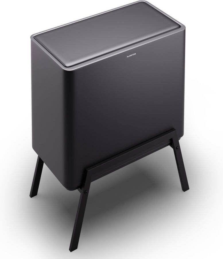 Klarstein Yuma afvalbak 40 Liter Inclusief compostemmer Pootjes Geurfilter Zwart