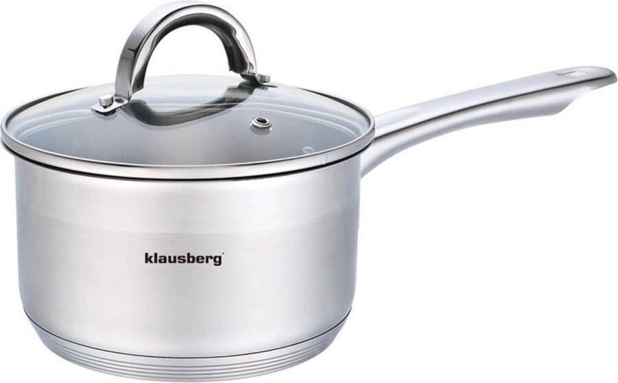 Klausberg 7132 Steelpan met deksel sauspan 14 cm 1 liter