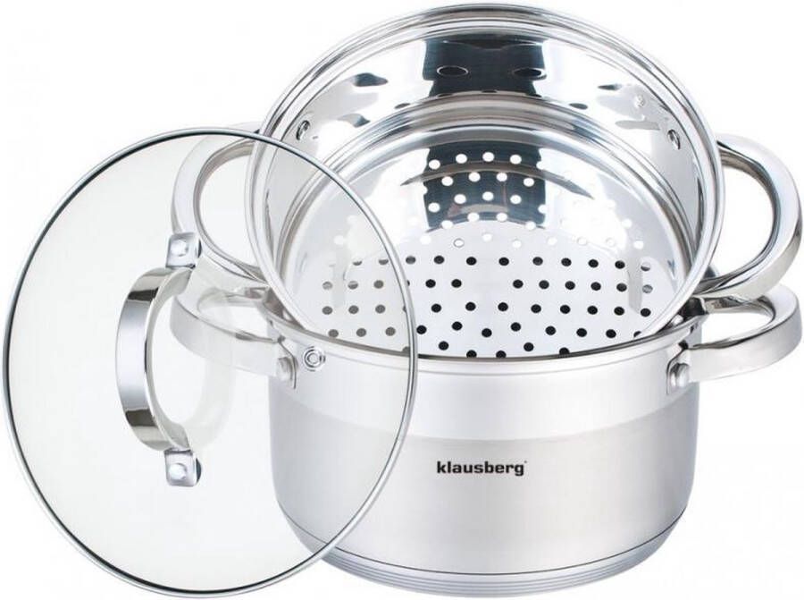 KLAUSBERG Top Choice stoompan 3 delig 18cm rvs alle warmtebronnen