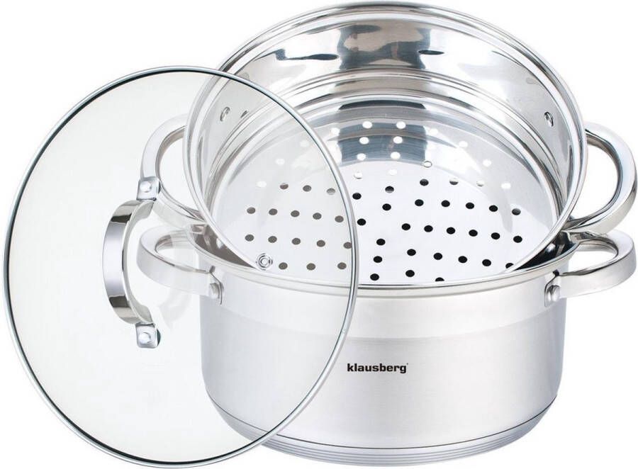KLAUSBERG Top Choice Stoompan 3 delen 24 cm 5 liter