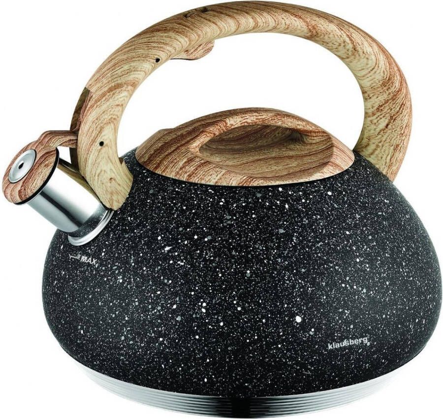 KLAUSBERG Top Choice Fluitketel zwart marmer 2.7 liter