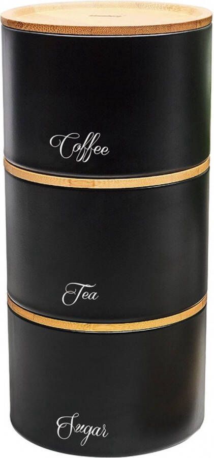 KLAUSBERG Top Choice stapelbare voorraad potten koffie thee suiker zwart