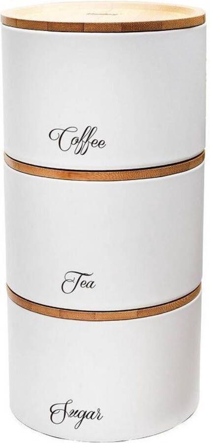 Klausberg 7507 stapelbare voorraad potten koffie thee suiker wit