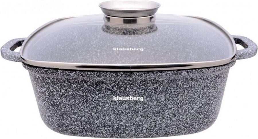 KLAUSBERG 7529 Braadpan kookpan 22 cm 3 7 L marmeren coating aroma dop