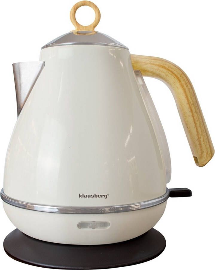 Klausberg 7708 Retro Waterkoker 1 7L RVS Gebroken wit