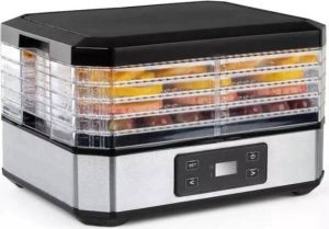 KLAUSBERG Elektrische Droogautomaat Voedseldroger Dehydrator droogoven temperatuurinstelling 40-70 graden 350 W Afmetingen 33 5 x 26 cm- 5 lagen
