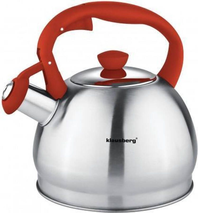 KINGHOFF Klausberg KB-7043 fluitketel 1 8L rvs alle warmtebronnen Rood