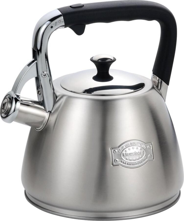 KLAUSBERG KB-7612 fluitketel 3 Liter rvs alle warmtebronnen Zilverkleurig