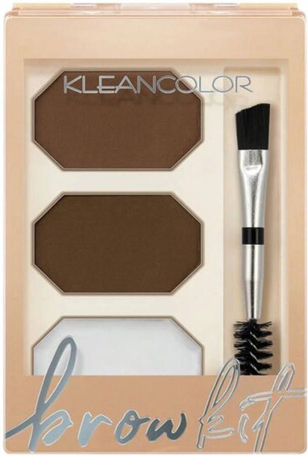 Kleancolor Brow Kit Palette Medium-Deep Brown 01 Wenkbrauw Palette Brow Powder Brow Wax Kit 1 g