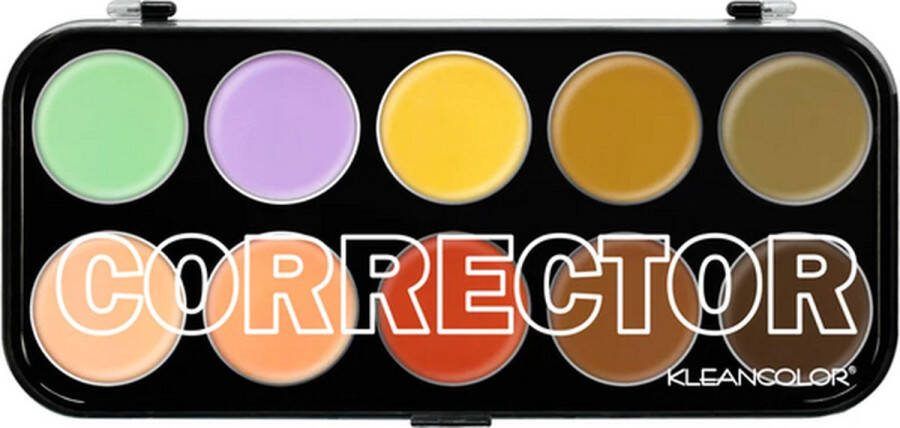 Kleancolor Colour Corrector Concealer Palette Cream Palette 10 kleuren Palet met Kleurconcealers CC2120 40 g