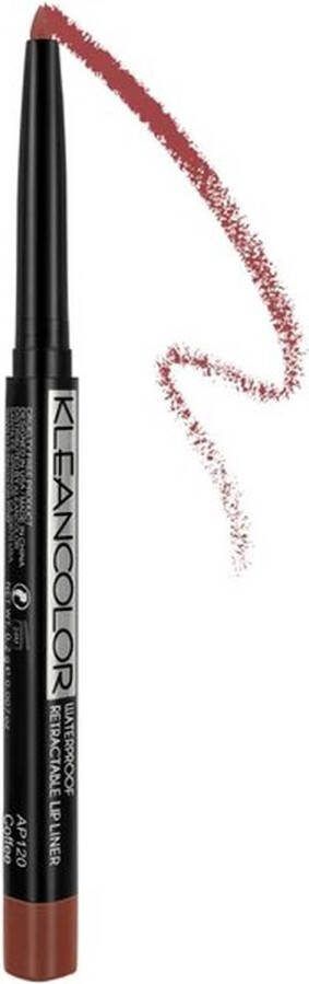 Kleancolor Retractable Waterproof Lip & Eye Liner AP120 Coffee Multifunctioneel Lipliner en Oogpotlood 0.2 g