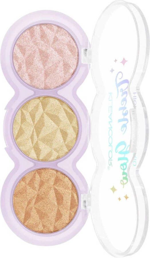 Kleancolor Treble Glow Highlighter Trio 01 Pinky Moon Highlighter 7.5 g