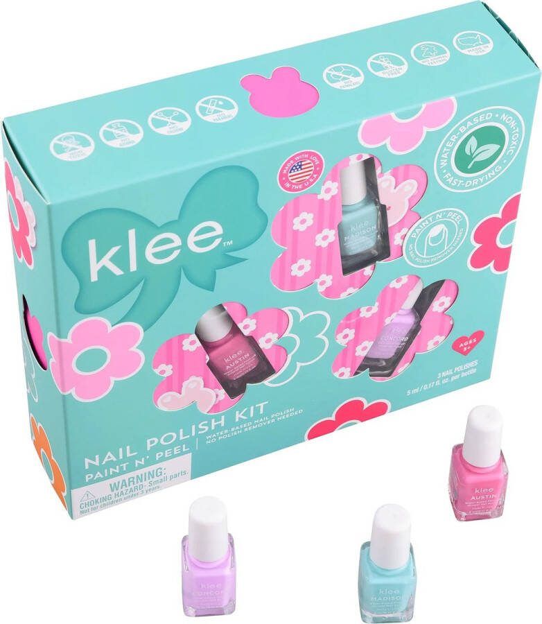 Klee Naturals Feënstralen 3-delige mini nagellak set Kindernagellak op Waterbasis