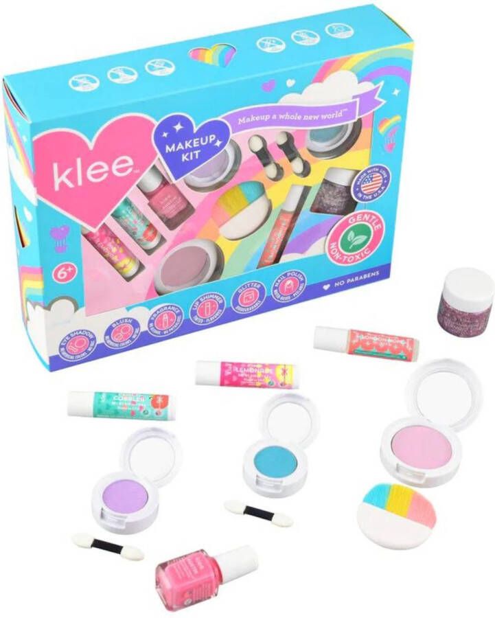 Klee Naturals Ray of Bliss Luxe Kinder Speel Make Up Set 100% Natuurlijk Roze Blauw Paars