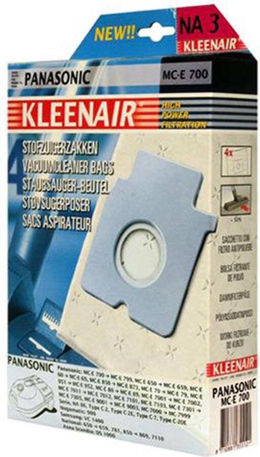 Kleenair stofzuigerzakken HPF NA3 Panasonic MC-E700