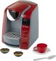 Klein Toys Bosch Tassimo koffiemachine 20x16x20 cm espressoset en 2 koffiepads incl. waterreservoir en geluidseffecten rood grijs - Thumbnail 1