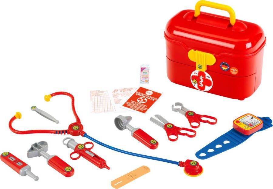 Klein Toys dokterskoffer bloeddrukmeter stethoscoop thermometer reflexhamer injectiespuit pincet otoscoop scharen pleister multicolor