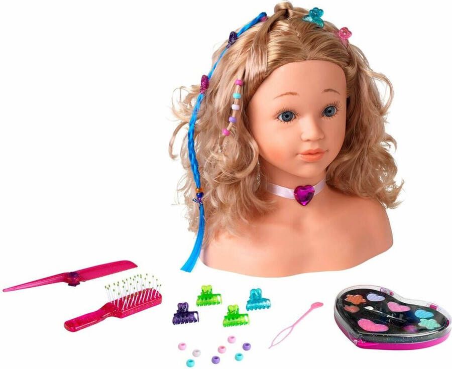 Klein Toys Princess Coralie make-up en hairstylinghoofd Sophia- incl. make-up doos haartools en versieringen make-up dermatologisch getest
