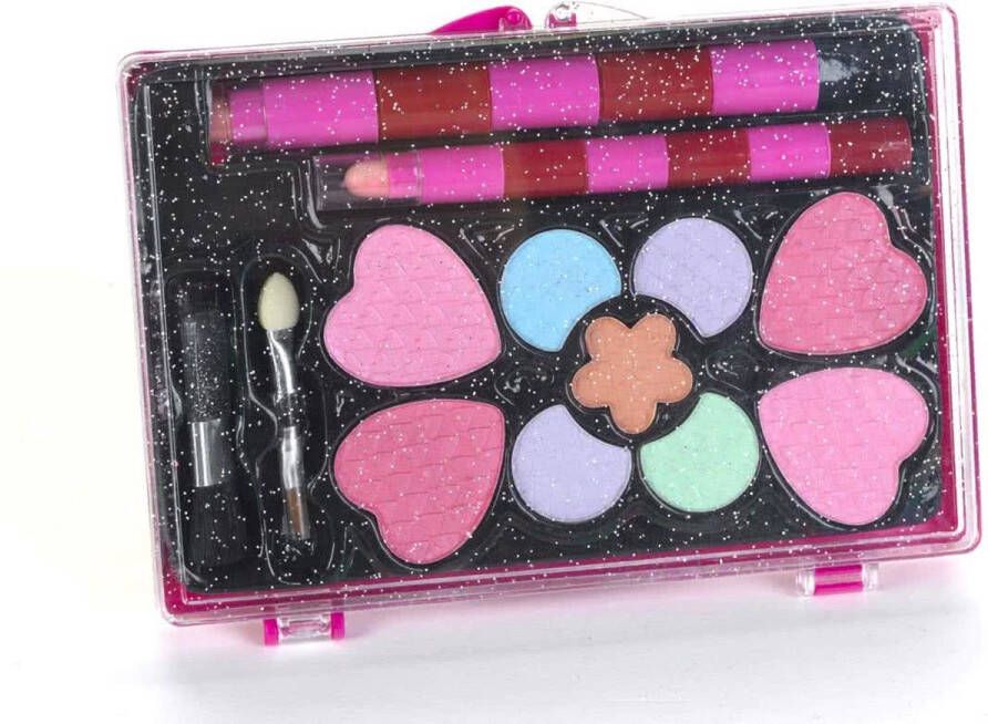 Klein Toys Princess Coralie cosmetica set oogschaduw blush en lippenstift incl. applicators zwart roze